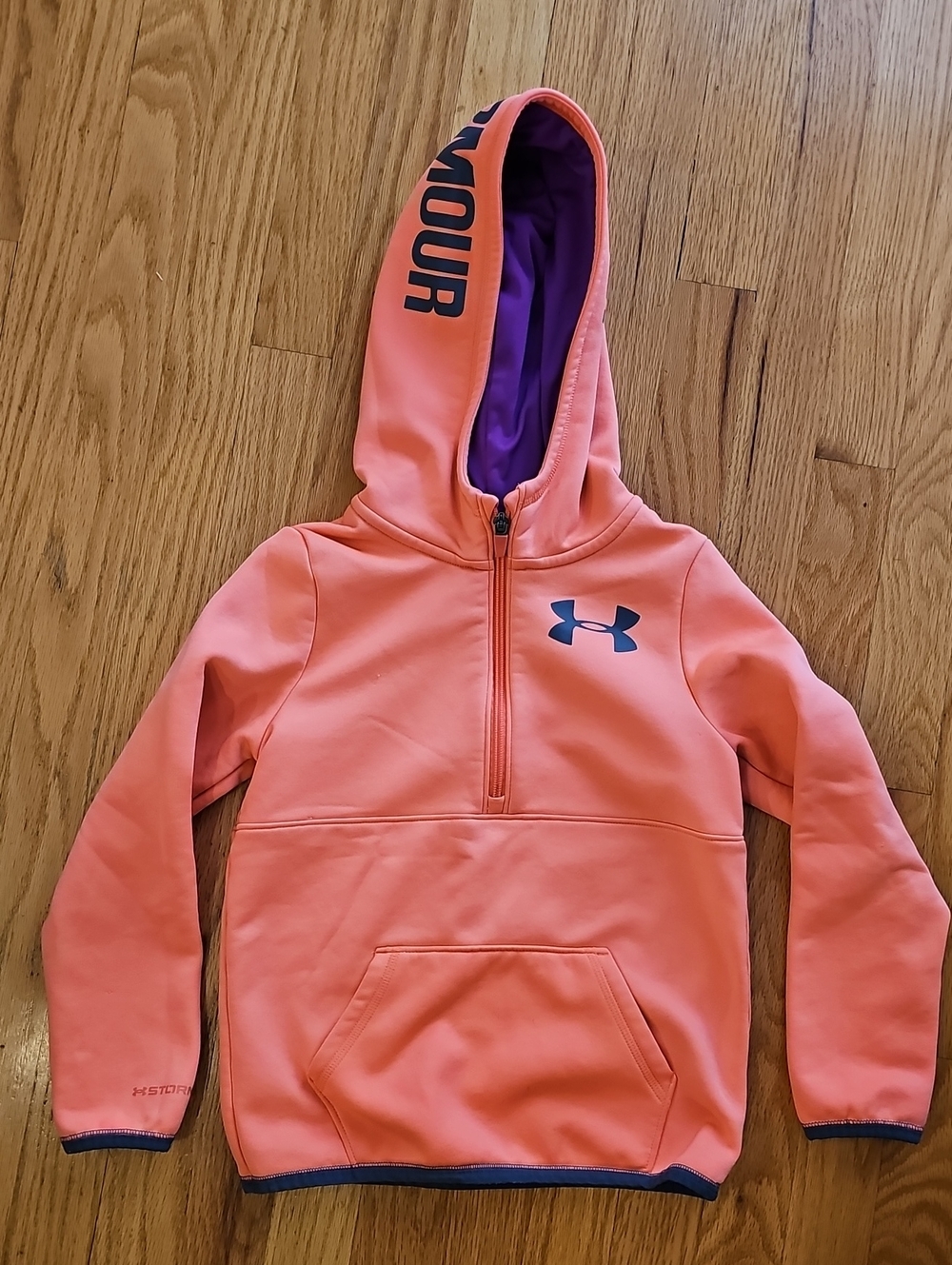 Under Armour Kids Coral Hoodie with Purple Lined Hood